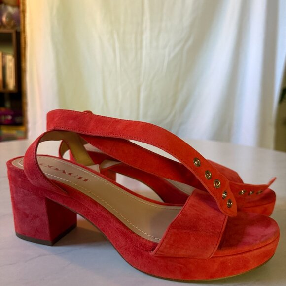 COACH Women's Serena Strappy Platform Block-Heel Sandals Excellent Condition S9 - Picture 4 of 4